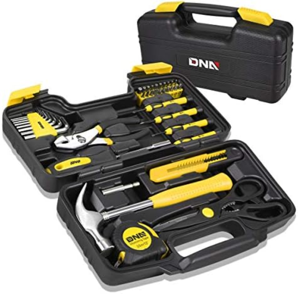 DNA MOTORING Yellow 39 PCS Portable TooL Kit Household Hand Toolbox General Repa