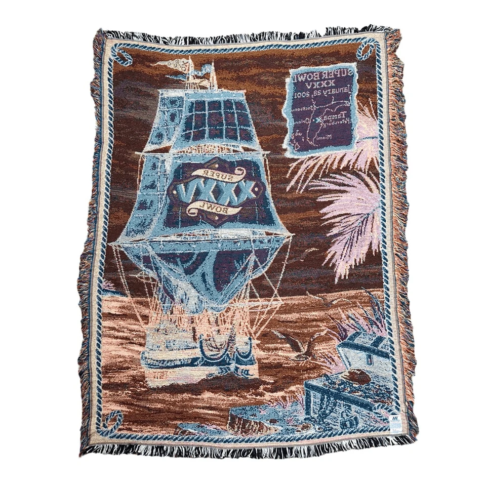 "Manta tapiz vintage The Northwest Company Super Bowl XXXV 42"" X 56""" Foto 4 de 4