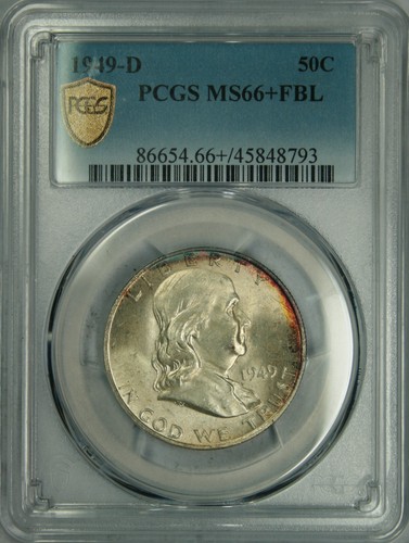 1949-D Franklin Half Dollar PCGS MS66+FBL - Picture 3 of 3