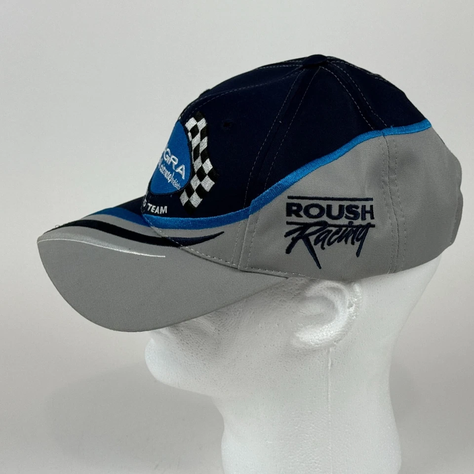 Gorra de colección NASCAR Viagra Roush Racing Team azul gris bordada ajustable Foto 4 de 4