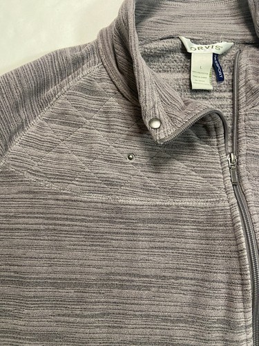 Orvis Passport Women's Jacket Full Zip Gray Asymmetrical Striped Casual Size L - Picture 3 of 7