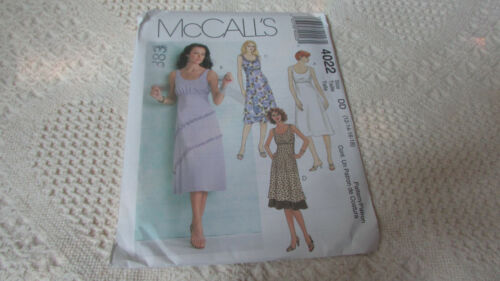 🌻 McCALL'S #4022 - LADIES ( 4 STYLE ) SLEEVELESS SUMMER DRESS PATTERN DD 12-18