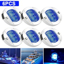 6X Round Marine Boat LED Stern Lights Blue Ca...