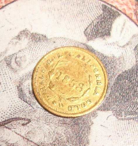 California Small Denomination GOLD 1853 Liberty Head Gold Half Dollar-Round DOL. - Picture 10 of 13