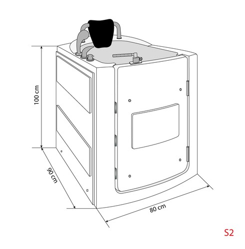 Senioren Wanne Sitzbadewanne Sitzwanne Whirlpool mit Tür Pool S10-TH-WP - Bild 5 von 10
