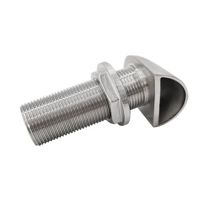 Marine 316 Stainless Steel I.D. 16MM Boat Thru Hull Threaded Intake Hose Fitting