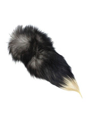 Fluffy Silver Fox Tail XL Tanned 18-20" average length