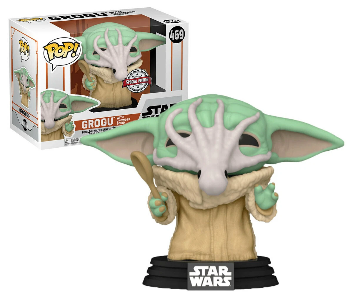 Funko POP Star Wars 469 The Mandalorian Grogu With Chowder