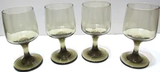 Vintage Libbey Glass Wine or Juice Goblets SET OF 4 Tawny Accent Brown 5 1/4" T