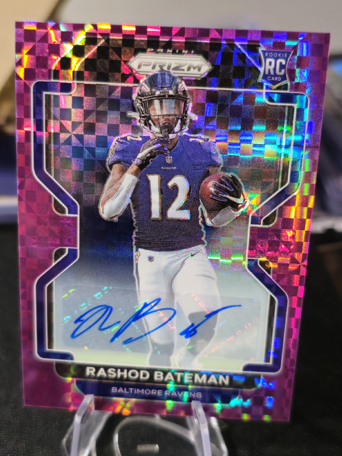 2021 Panini Prizm Purple Power Prizm Auto #340 Rashod Bateman RC #28/49 🔥