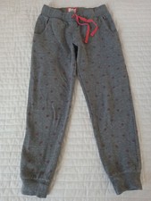 GUC Girls Mini Boden Size 10 Gray with Pink/Coral Polka Dots Sweatpants Pants