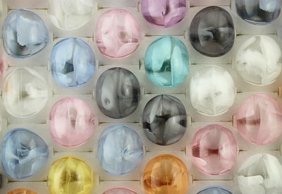55pcs De gros Lots Bagues Anneau simple Transparent Résine mode Bijoux