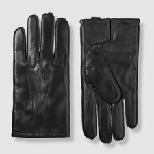 Isotoner Men's Black Lined 1-Pair Signature Tech Leather Gloves Size Large