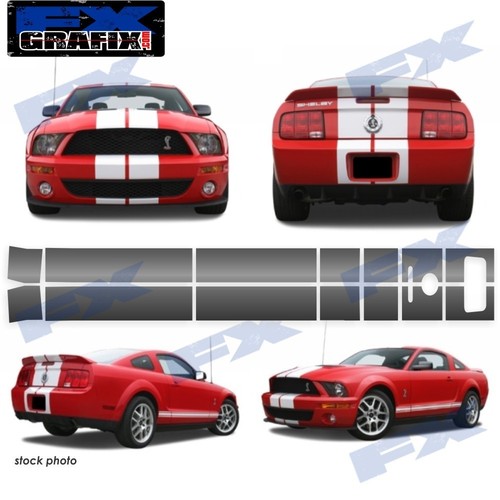 2005 - 2009 Ford Mustang Dual 10" Factory Style Cobra Racing #1 Quality Stripes - Picture 2 of 4