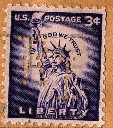 OPC 1958 Des Moines IA Chicago Rock Island & Pacific Rwy Co. Perfin RI R75 - Imagen 3 de 3