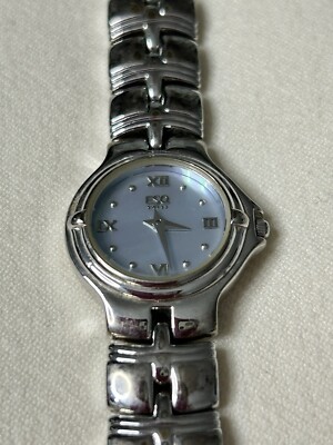 VINTAGE ESQUIRE ESQ MOVADO SWISS LIGHT BLUE DIAL WATCH 7-1/4''; WORKS!