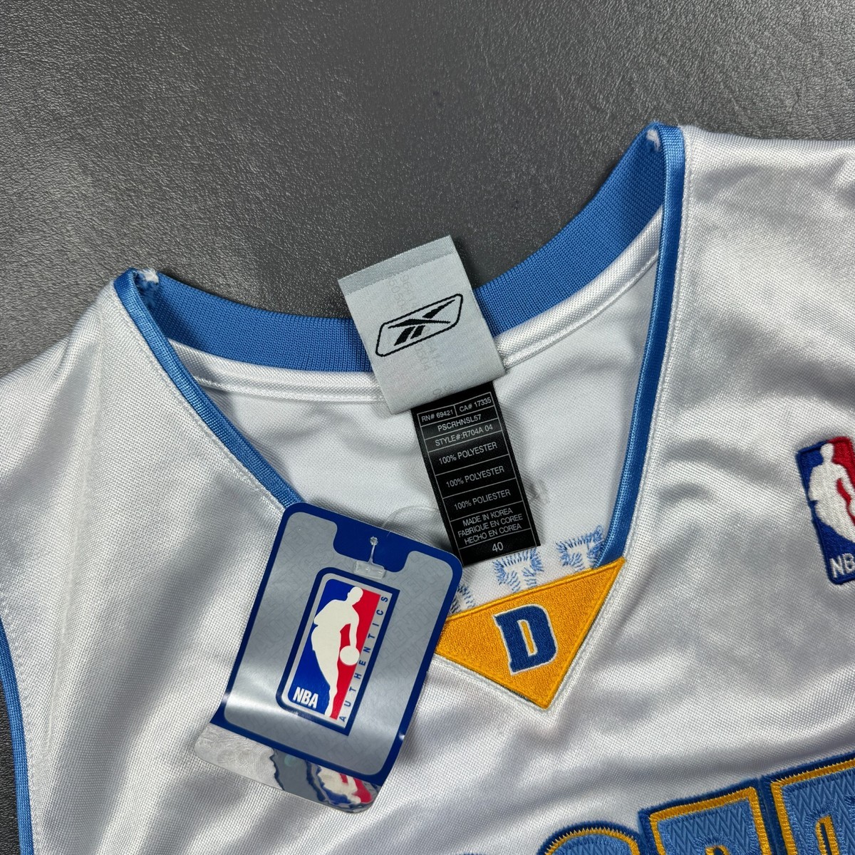 100% Authentic Carmelo Anthony Reebok Denver Nuggets Jersey Size
