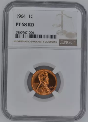 USA 1964 Lincoln Memorial Cent NGC Graded Gem Coin Proof PF 68 RD