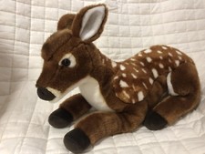 FAO Schwarz 18 inch Plush Lying Fawn Reindeer Deer