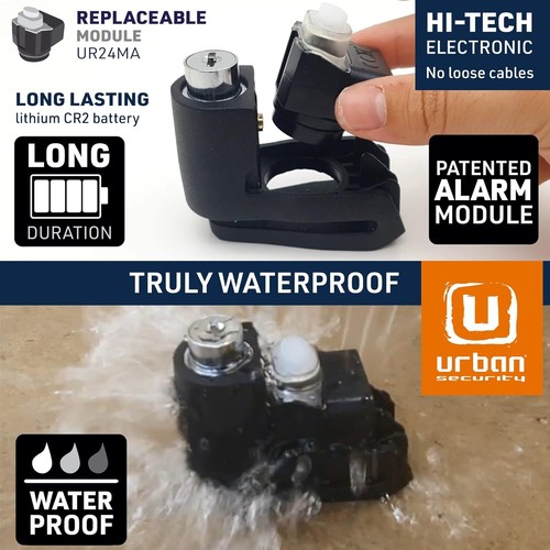 URBAN UR6 Hi-Tech Alarm Disc Lock 120db ON/Off, Warning, Light Alert, A+ - Picture 4 of 7