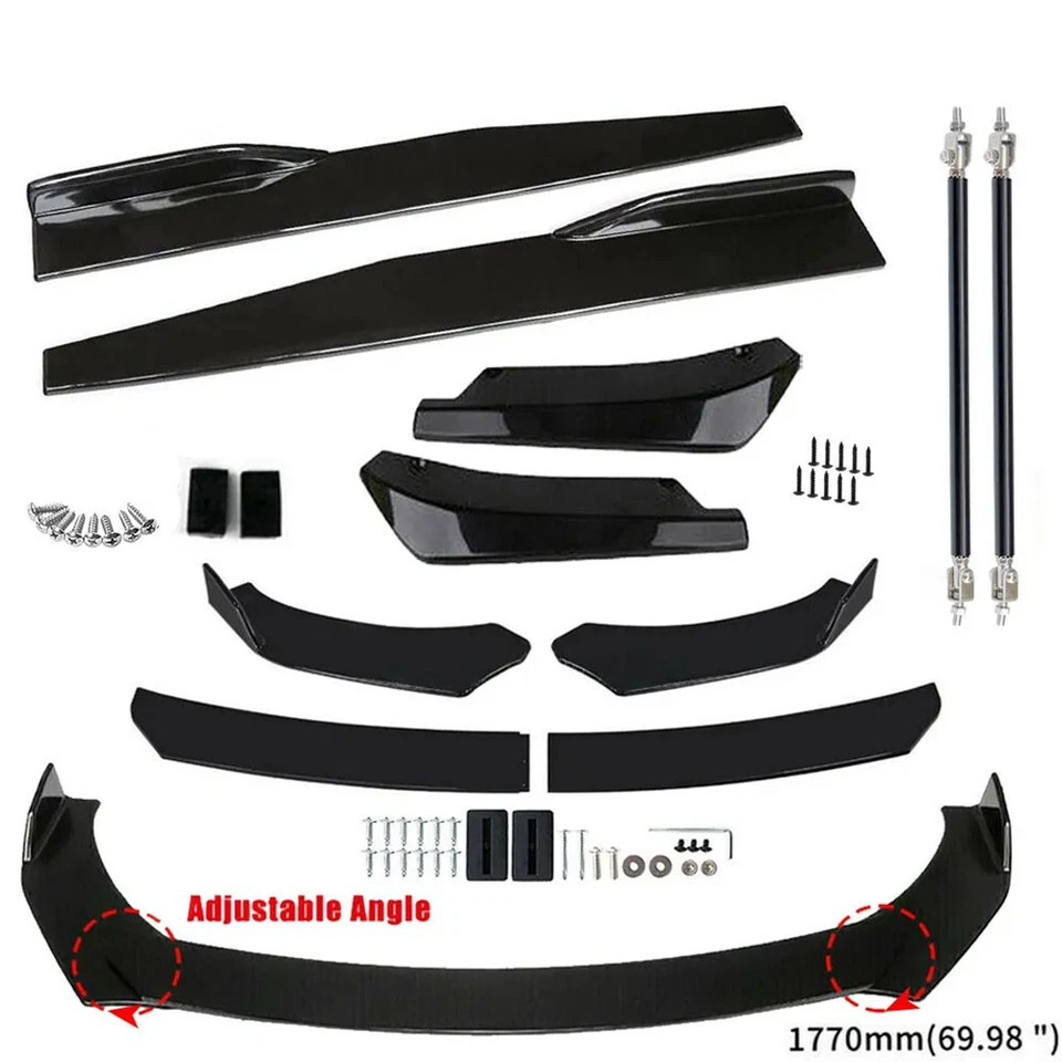 Divisor de labios parachoques delantero + kit trasero + falda lateral para INFINITI QX30 QX50 QX60 QX70 Foto 2 de 4