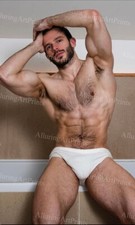 Male Model Photo Print Muscular Handsome Shirtless Hunk Hairy Abs -AA301