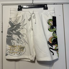 Nuevo con etiquetas Pantalones Cortos Ed Hardy Tatuaje Calavera, Serpiente, Pantera, Tigre, Dragón Grandes para Sudar
