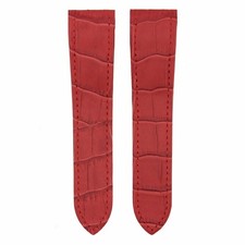 20MM LEATHER STRAP ALLIGATOR BAND FOR CARTIER SANTOS 100 2878 MIDSIZE 3774 RED