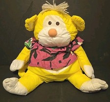 Fisher Price The Wild Puffalumps Yellow Monkey Plush 15  Vintage 1987 Hawaiian
