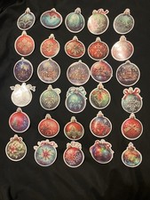 10 PCs Elegant Christmas Ornament Sticker Pack Glossy Finish