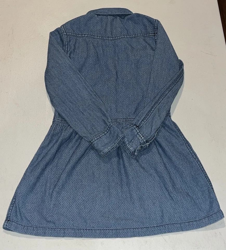 Vestido de mezclilla de algodón con botones y bolsillo Esprit para niñas, talla 6-7 Foto 4 de 4