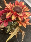 Set Of 2 Decorative Floral Arrangements  In Glass Vases Approximately 14” High — photo 4