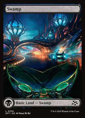 MTG Aetherdrift FULL ART L Swamp #0274