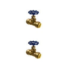 2 Piece XFITTING 3/4" Push Fit Gate Valve with Drain and Vent, 2-5-2=2