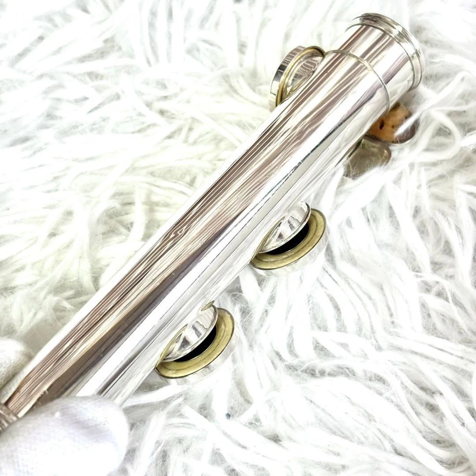 YAMAHA YFL-411 Flauto Argento Massiccio Corpo E Meccanismo Ottimo Usato Con... - Immagine 4 di 4