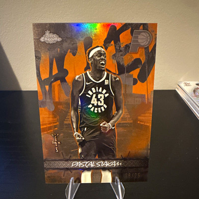 Topps Pascal Siakam Pacers 2025-26 Chrome Cactus Jacked Up JU-29 Orange /25