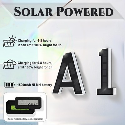 ISUNMEA 9 Inch Solar Lighted House Numbers for Outside, Light Up