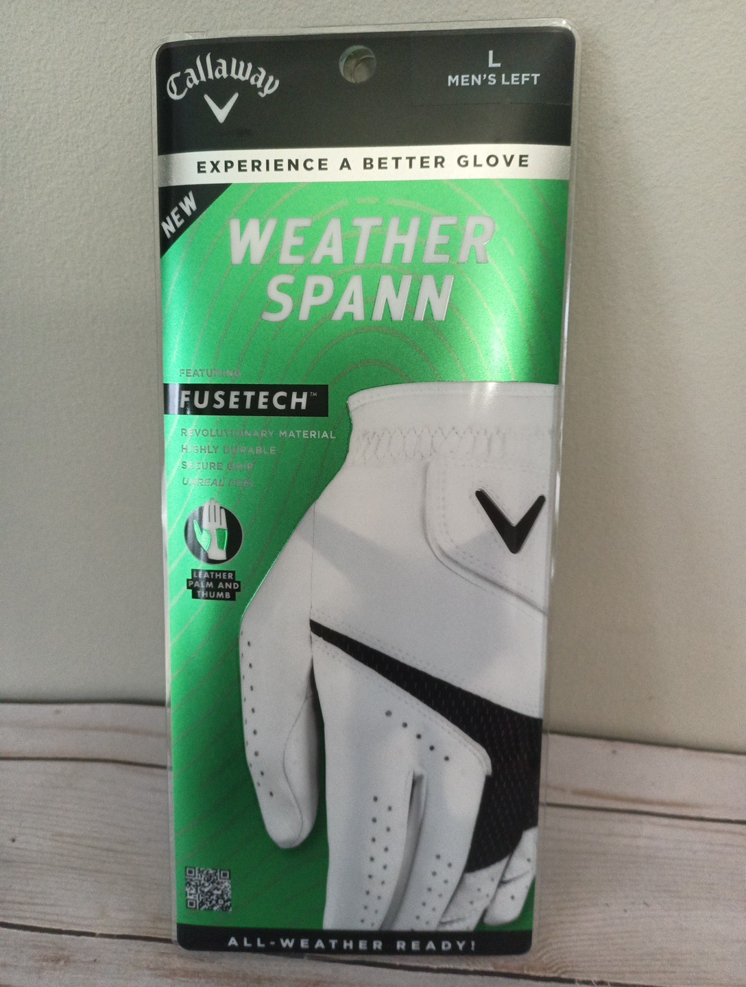 Weather Spann Glove Worn On Left Hand Standard Large White