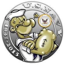 US Navy Popeye Veteran Made in USA 3-18 Inch Custom Decal Sticker