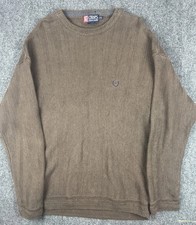 VTG Chaps Ralph Lauren V-Neck Chevron Sweater Brown 90s Pullover Knit Men  s L
