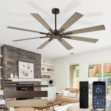 Depuley Ceiling Fan Without Light: 66 Inch Big Indoor Outdoor Fan with Remote...