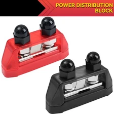 DC 24V 1 Red 1 Black 2 Post Bus Bar Power Distribution Terminal Block M10 Busbar