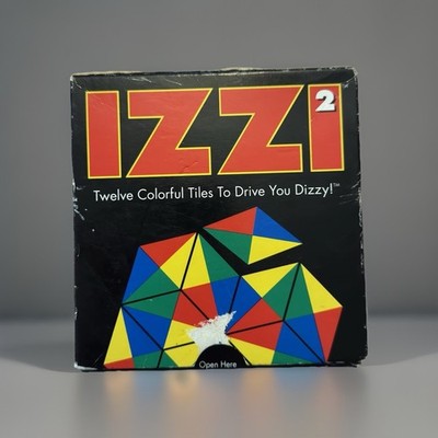 Complete Vintage Binary Arts IZZI 2 Brain Teaser Puzzle Game 12 Multicolor Tiles