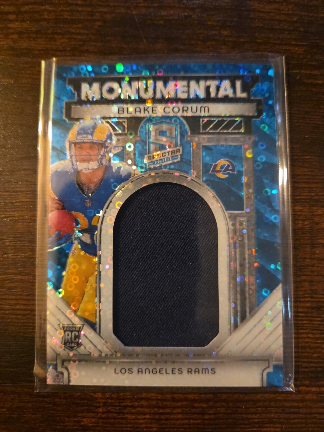 Blake Corum Panini Spectra Monumental Memorabilia #MMBCM Neon Blue