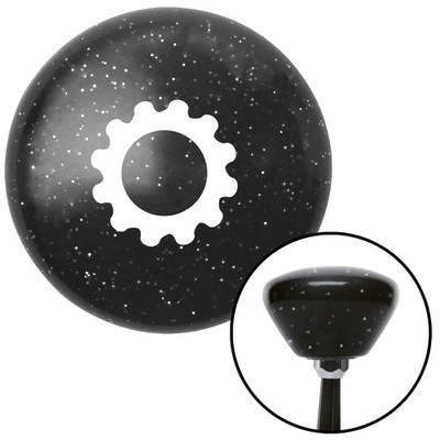White Solid Gear Black Retro Metal Flake Shift Knob w/ M16x1.5 Insert Shifter