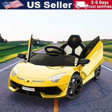 12V Ride on Car Toys Kids Electric Car Licensed Lamborghini with Remote Yellow