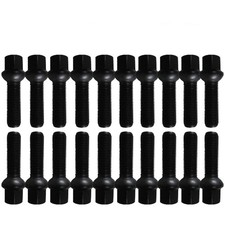 Tracer 20 schwarze Radschrauben Radbolzen Kugelbund M14x1,5 35mm Skoda VW