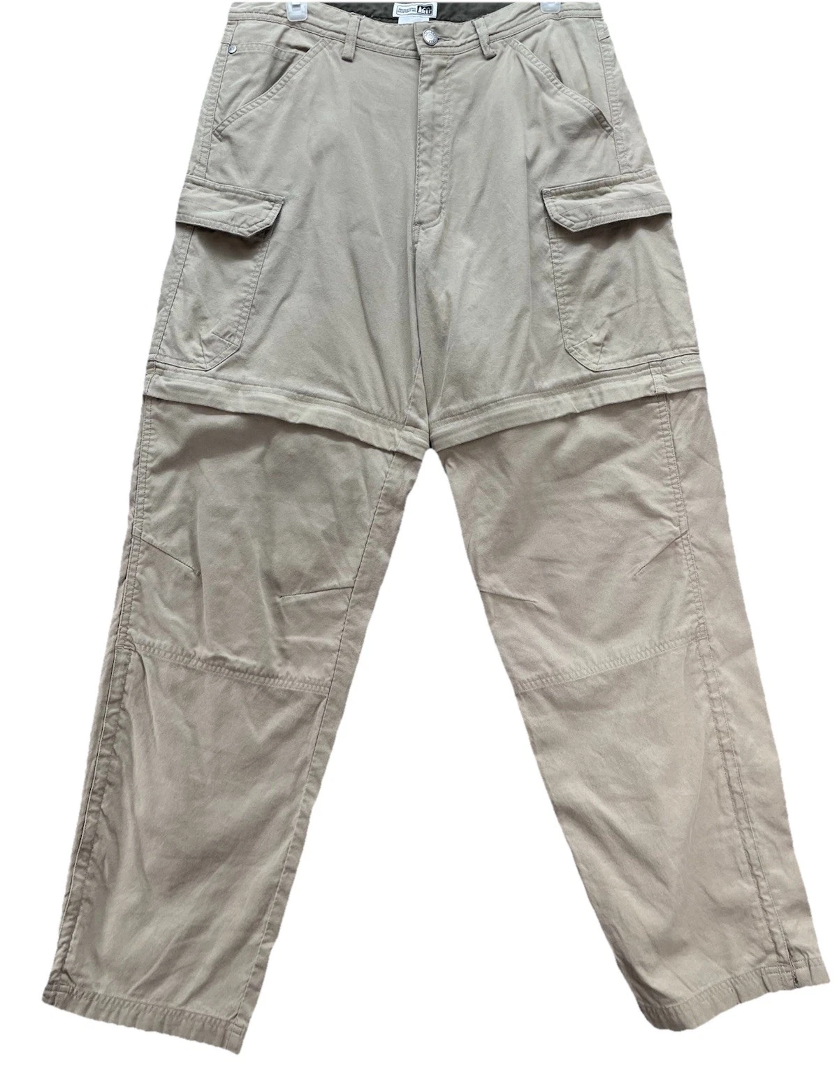 REI Convertible Hiking Outdoor Cargo Pants Men’s Zip Off Leg Canvas Nylon Sz 32
