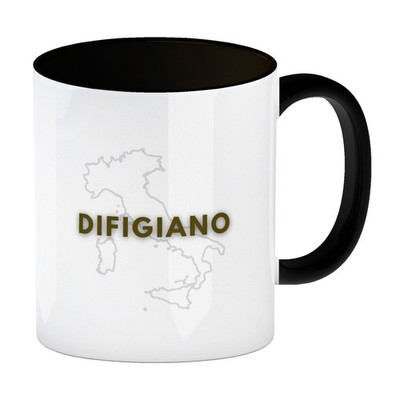 Difigiano Di-Fig-I-A-No Dialekt Kaffeebecher in schwarz