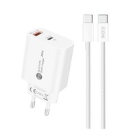 20W USB-A/USB-C SchnellladegeräT PD/QC3.0 Inkl. 1M USB-C Kabel Weiß